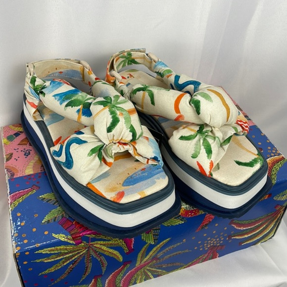 Farm Rio Copacabana Scarf Platform Sandal Size‎ 8 - Picture 1 of 11